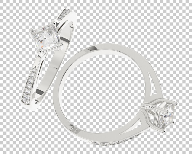 Engagement ring on transparent background 3d rendering illustration