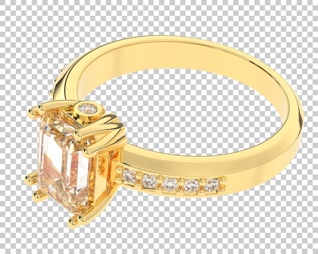 Engagement ring on transparent background 3d rendering illustration