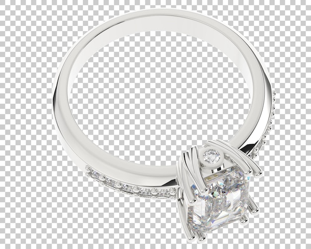 Engagement ring on transparent background 3d rendering illustration