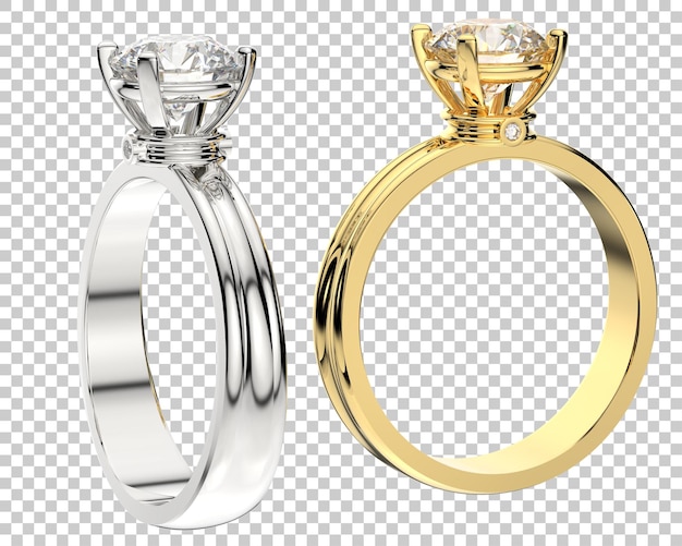 PSD engagement ring on transparent background 3d rendering illustration