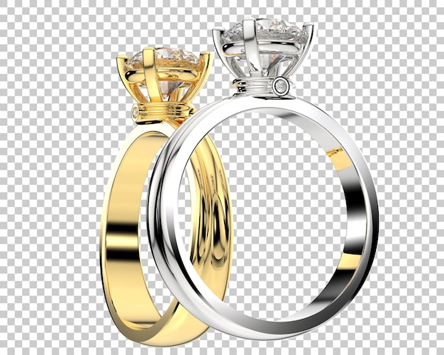 Engagement ring on transparent background 3d rendering illustration