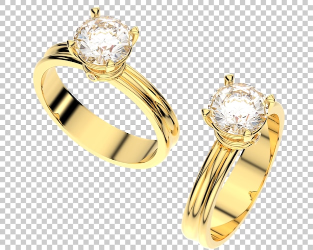 Engagement ring on transparent background 3d rendering illustration