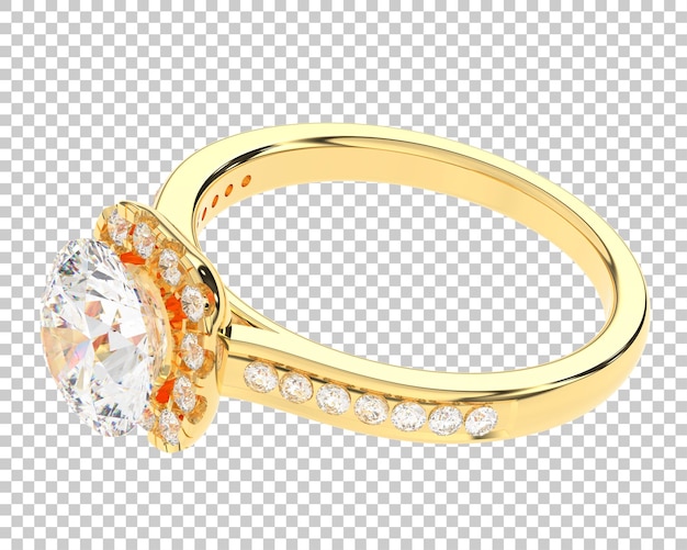 Engagement ring on transparent background 3d rendering illustration