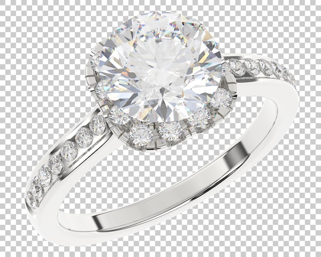 PSD engagement ring on transparent background 3d rendering illustration