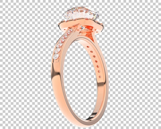 Anello di fidanzamento su sfondo trasparente 3d rendering illustrazione