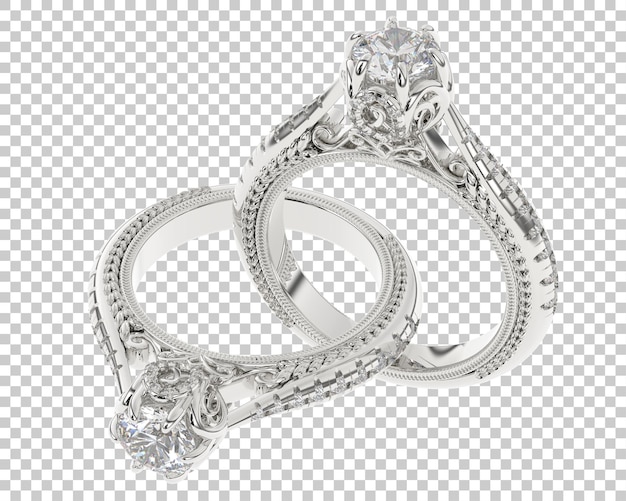 PSD engagement ring on transparent background 3d rendering illustration