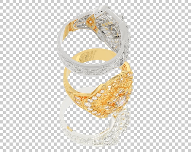 PSD anello di fidanzamento su sfondo trasparente 3d rendering illustrazione