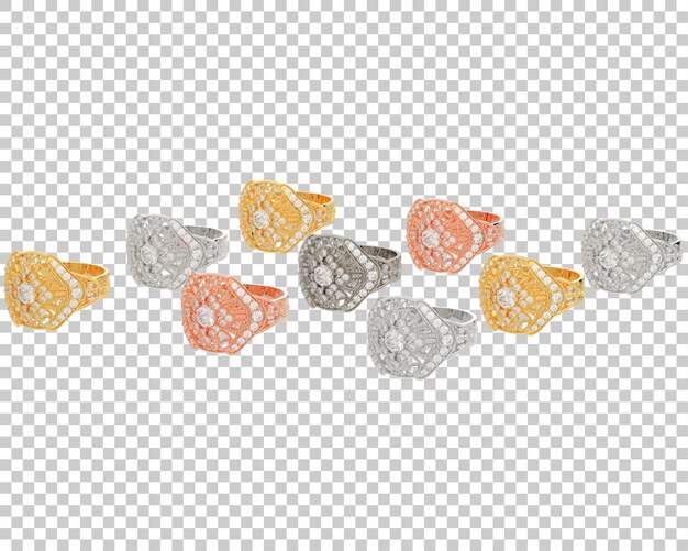 Engagement ring on transparent background 3d rendering illustration