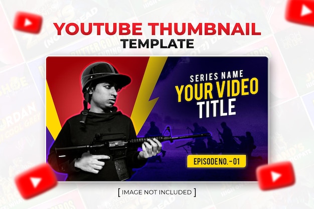 PSD engaging professional youtube thumbnail template