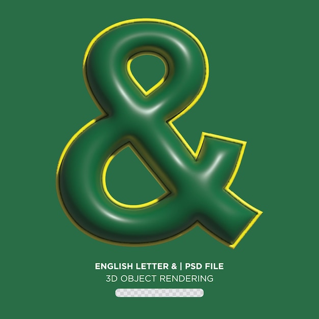 Engelse letter en teken - 3D-alfabet weergave