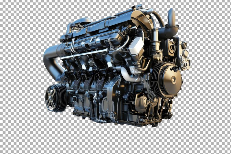 PSD engine isolated on transparent background