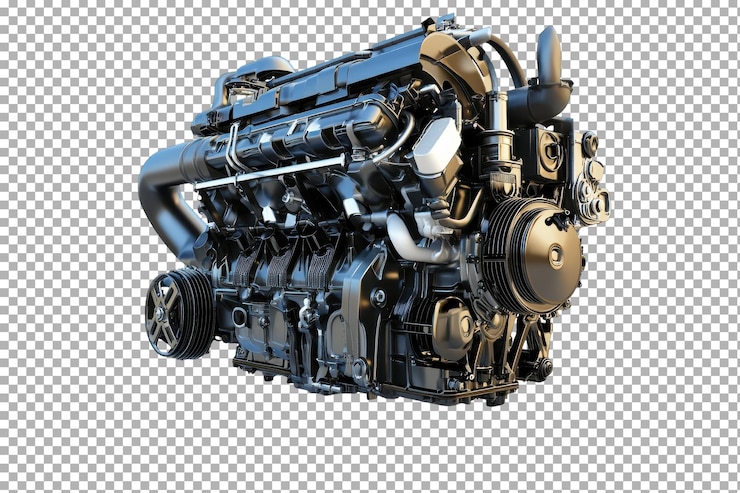 PSD engine isolated on transparent background