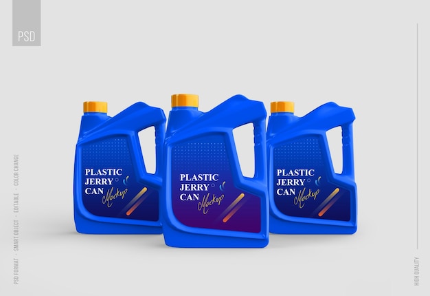 PSD engine oil jerry can packaging realistic mockup