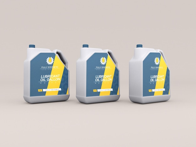 PSD engine oil plastic bottle packaging mockup