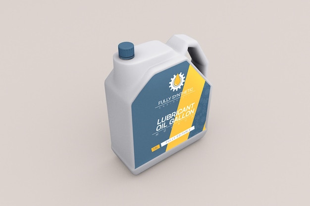 Engine oil plastic bottle packaging mockup