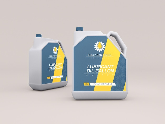 Engine oil plastic bottles mockup