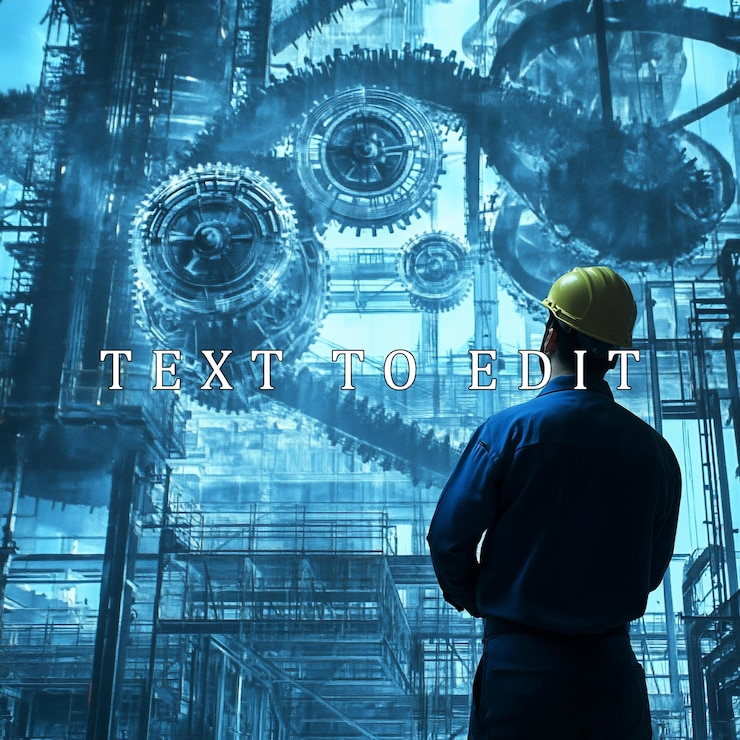 PSD engineer observing complex industrial machinery and gears in a refinery or factory