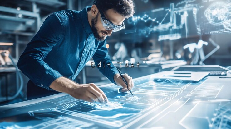 PSD engineer using augmented reality to design