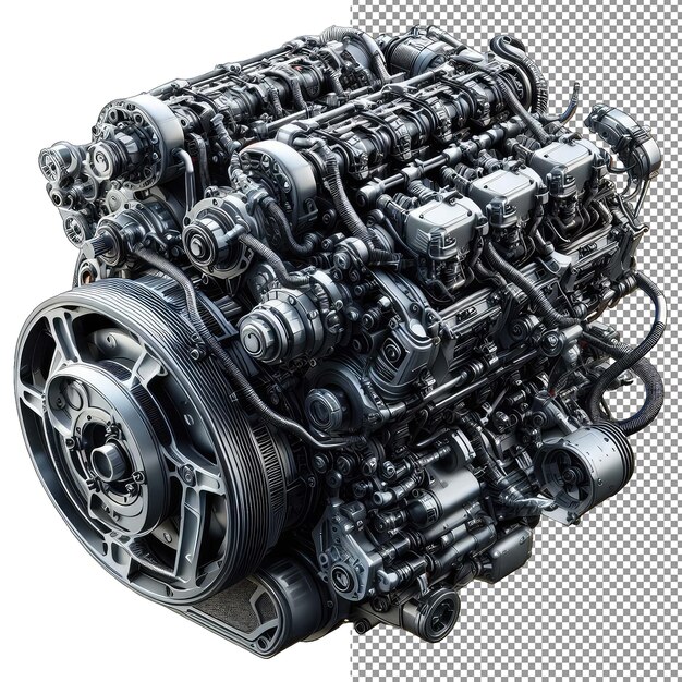 PSD engineered precision isolated png render of automotive power