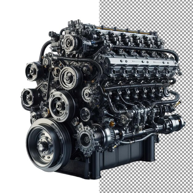 PSD engineered precision isolated png render of automotive power