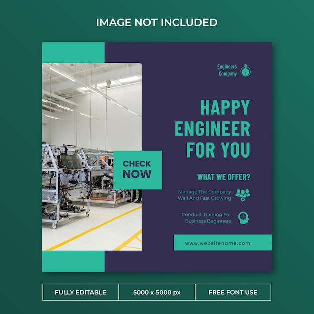 Engineers day instagram post social media template