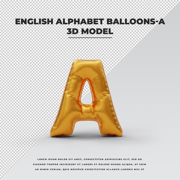 English alphabet letter balloons letter a