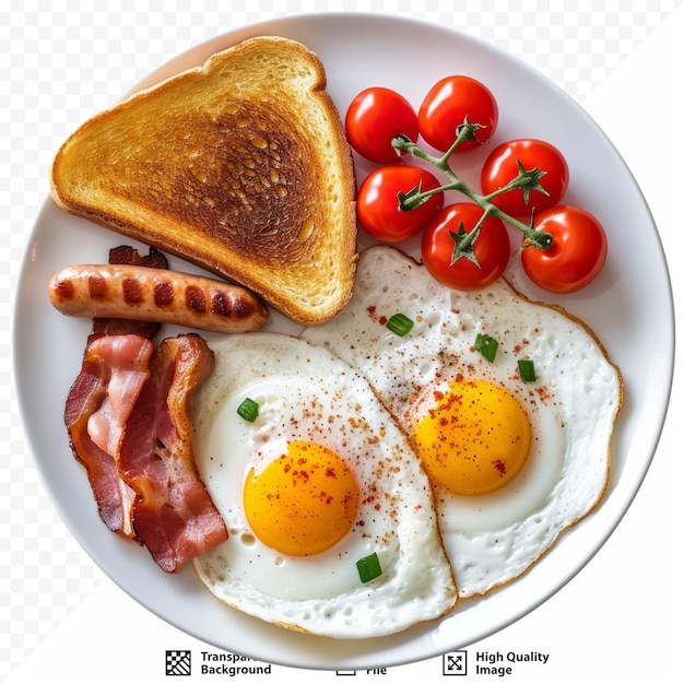 PSD english breakfast eggs bacon sausage toast