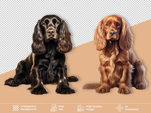 PSD english cocker spaniel dog isolated on transparent background