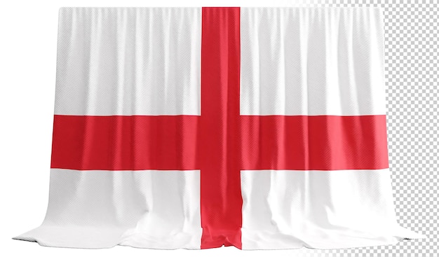 PSD english flag curtain in 3d rendering celebrating english heritage