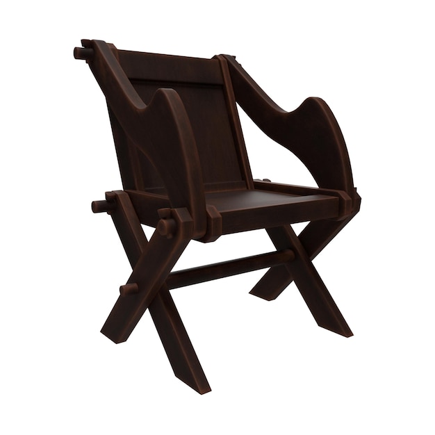 PSD english glastonbury chair. european campaign seat. wooden chair object visible front-right side.