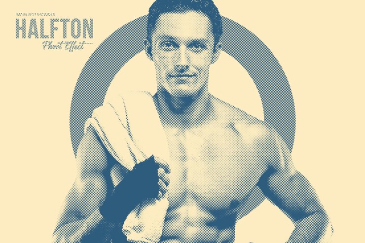 PSD engrave halftone photo effect template