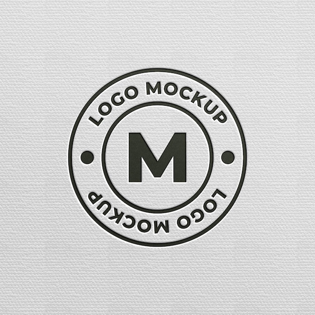 PSD engraved black logo mockup