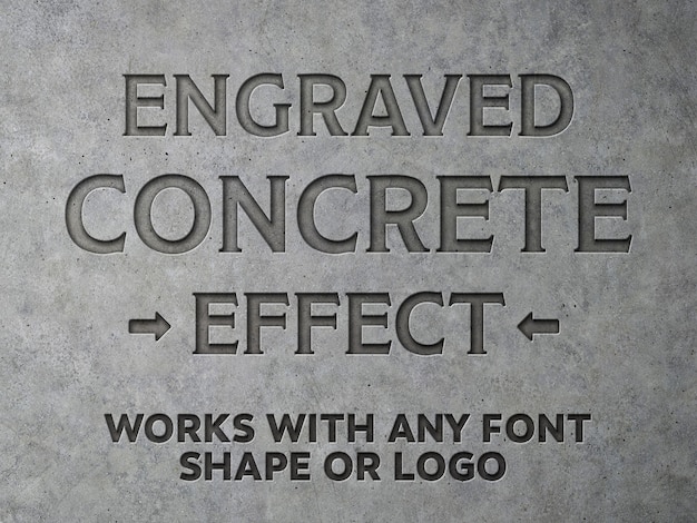 Engraved Concrete Text Effect Mockup