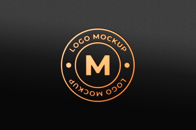 Engraved golden logo mockup