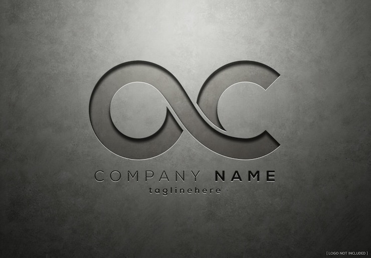 PSD engraved logo effect in concrete stone mockup