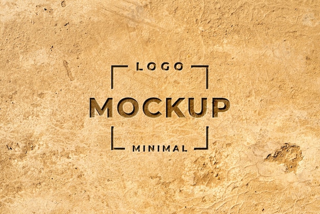 Engraved logo mockup flat lay