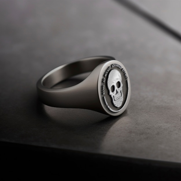 PSD engraved ring in studio mockup