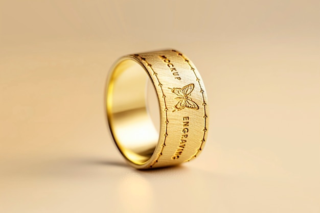 PSD engraved ring in studio mockup