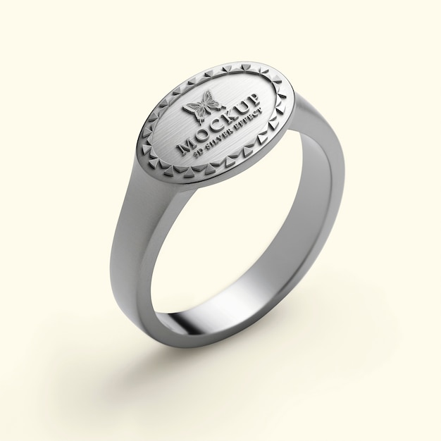 Engraved ring in studio mockup