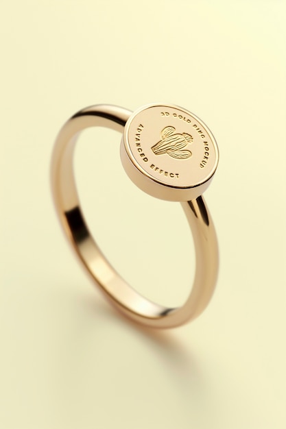 PSD engraved ring in studio mockup