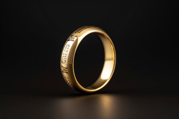 Engraved ring in studio mockup