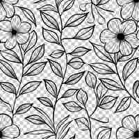 PSD engraving hand drawn botanical pattern