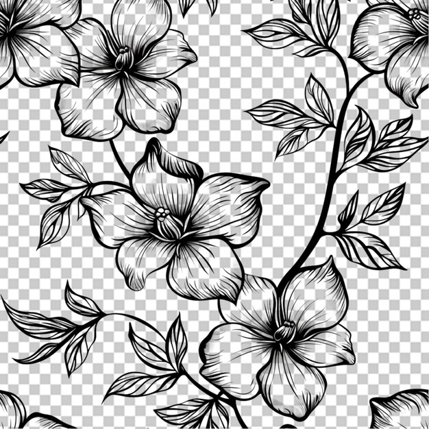 PSD engraving hand drawn botanical pattern
