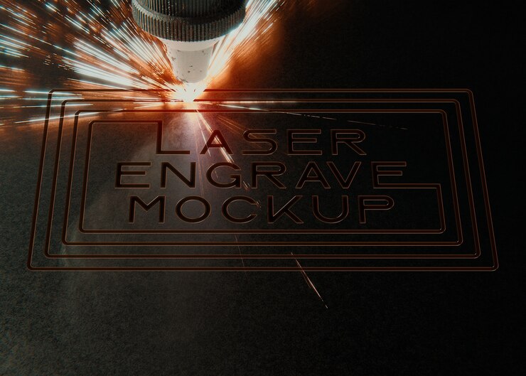 PSD engraving laser on metal surface