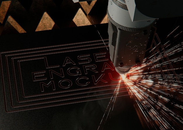 PSD engraving laser on metal surface