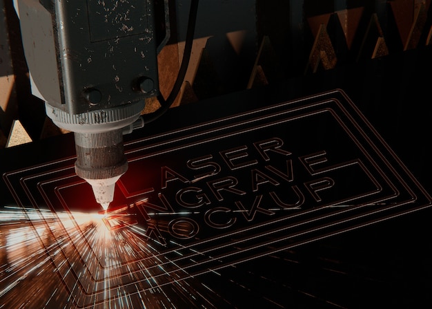 PSD engraving laser on metal surface