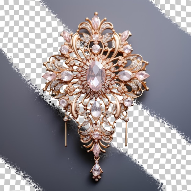 PSD enhance timeless glamour with our collection of elegant brooches for women adorned with crystals logo accents and vibrant gems transparent background