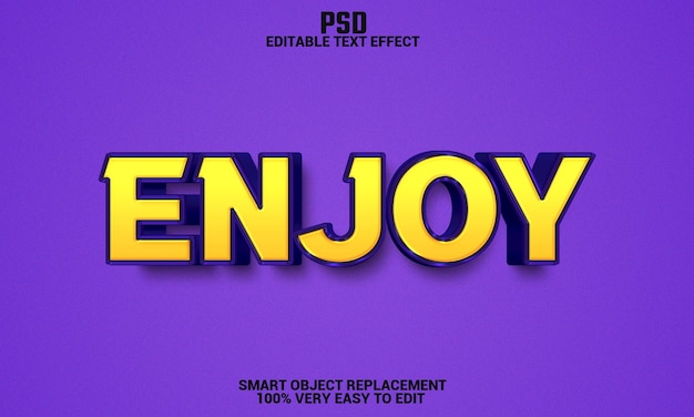 Enjoy 3d editable text effect with background premium psd