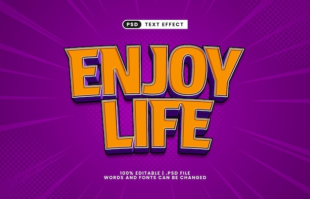 enjoy life editable text effect with a fun and enjoy text style