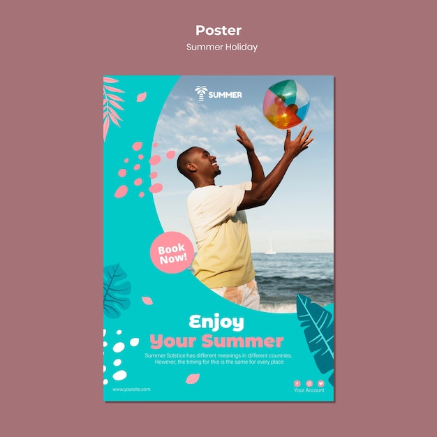 PSD enjoy summer holiday poster template